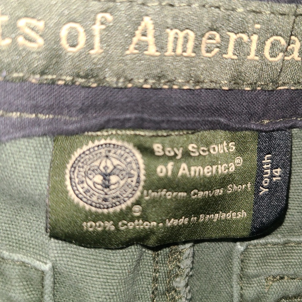 Boy Scouts Of America Boy Cargo Shorts Olive Green Uniform Official Youth 14